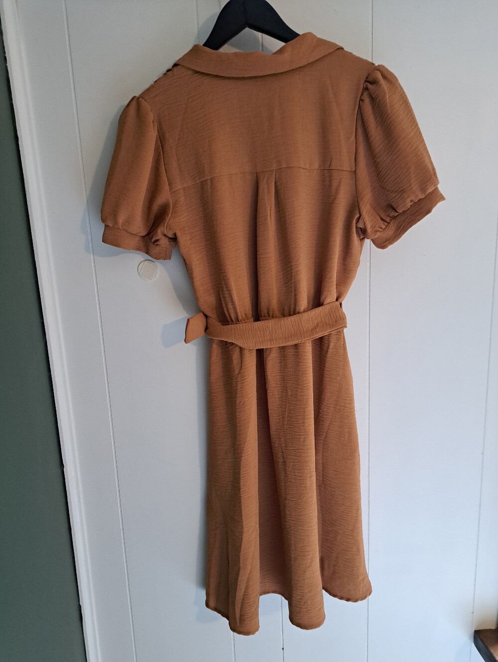 Monteau Button-Front Shirt Dress in Rust - Picture 3 of 6